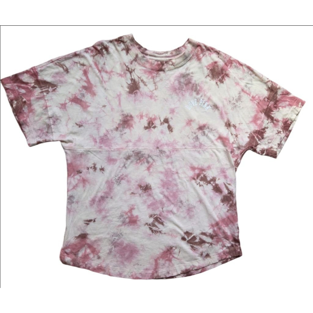 Women's PINK Pink Brown Tie-Dye Short Sleeve T-Shirt Size S